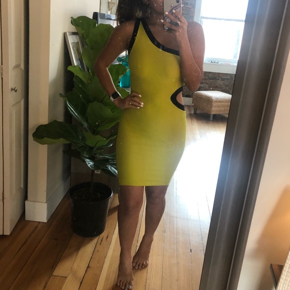 Bebe Neon Green Bodycon Dress - Picture 1 of 6